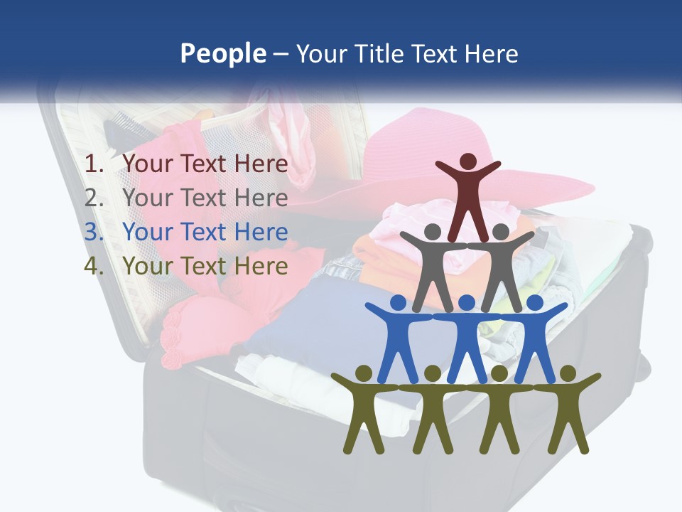 A Suitcase Filled With Clothes And A Hat PowerPoint Template