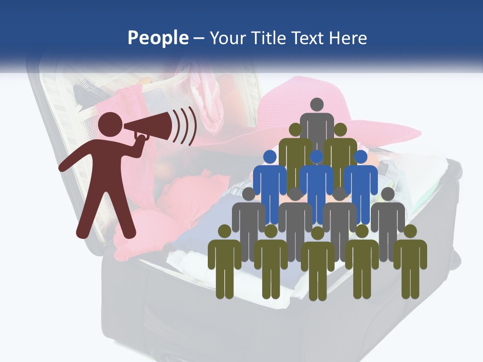 A Suitcase Filled With Clothes And A Hat PowerPoint Template