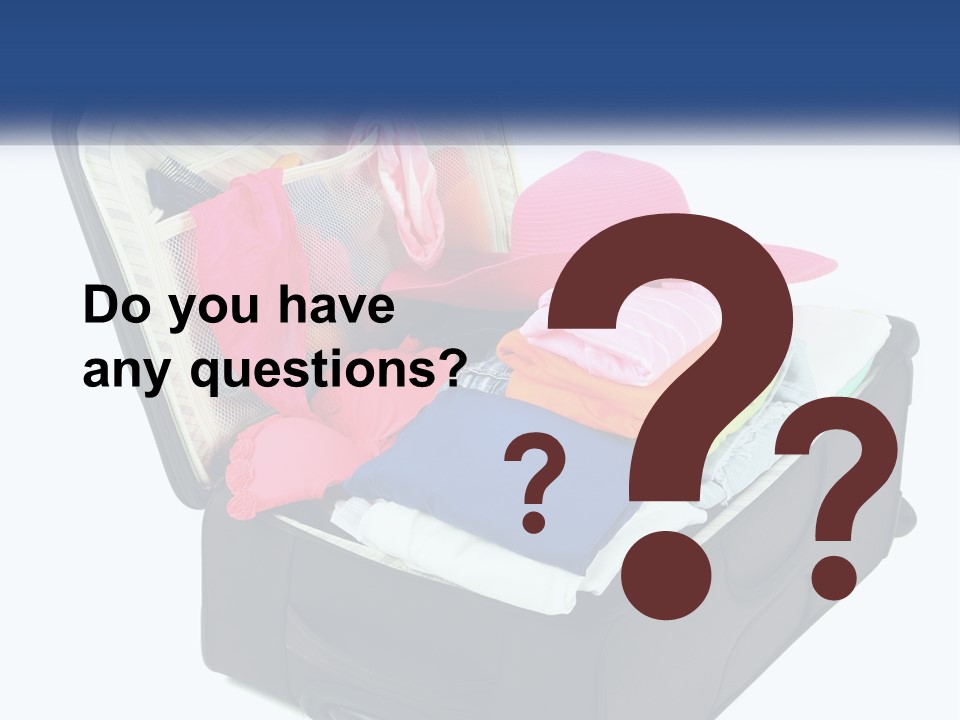 A Suitcase Filled With Clothes And A Hat PowerPoint Template