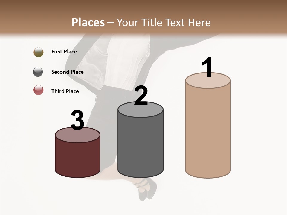 A Woman Jumping In The Air With Her Arms Outstretched PowerPoint Template