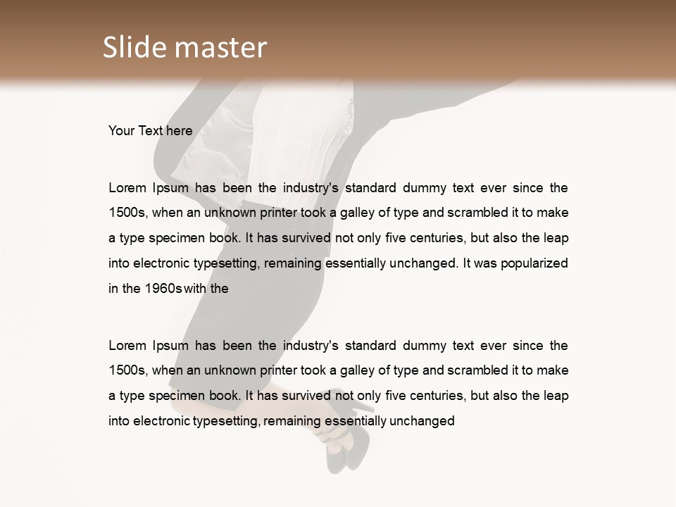 A Woman Jumping In The Air With Her Arms Outstretched PowerPoint Template