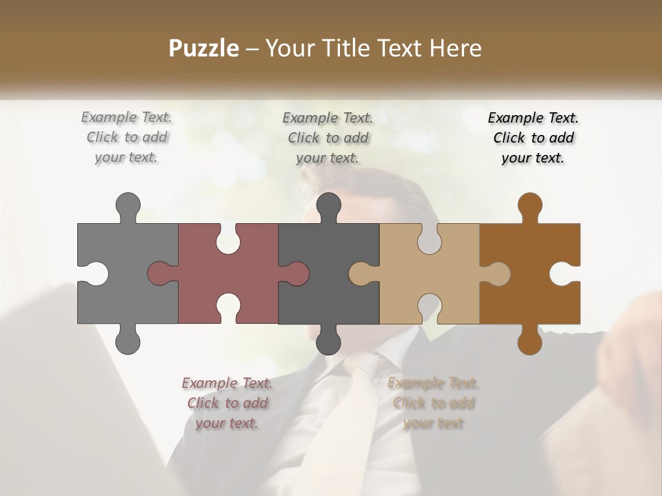 A Man In A Suit Sitting In Front Of A Laptop PowerPoint Template