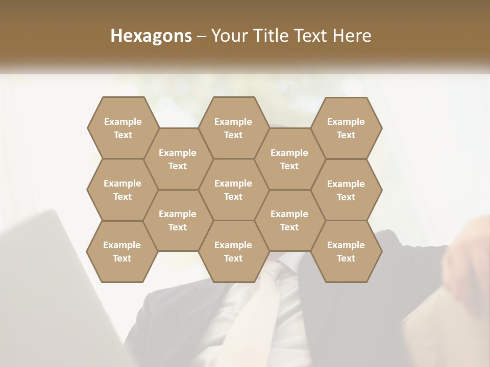 A Man In A Suit Sitting In Front Of A Laptop PowerPoint Template