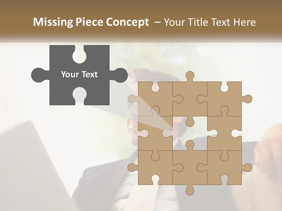 A Man In A Suit Sitting In Front Of A Laptop PowerPoint Template