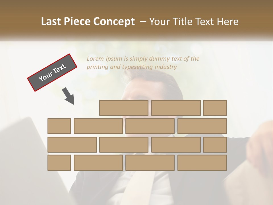 A Man In A Suit Sitting In Front Of A Laptop PowerPoint Template