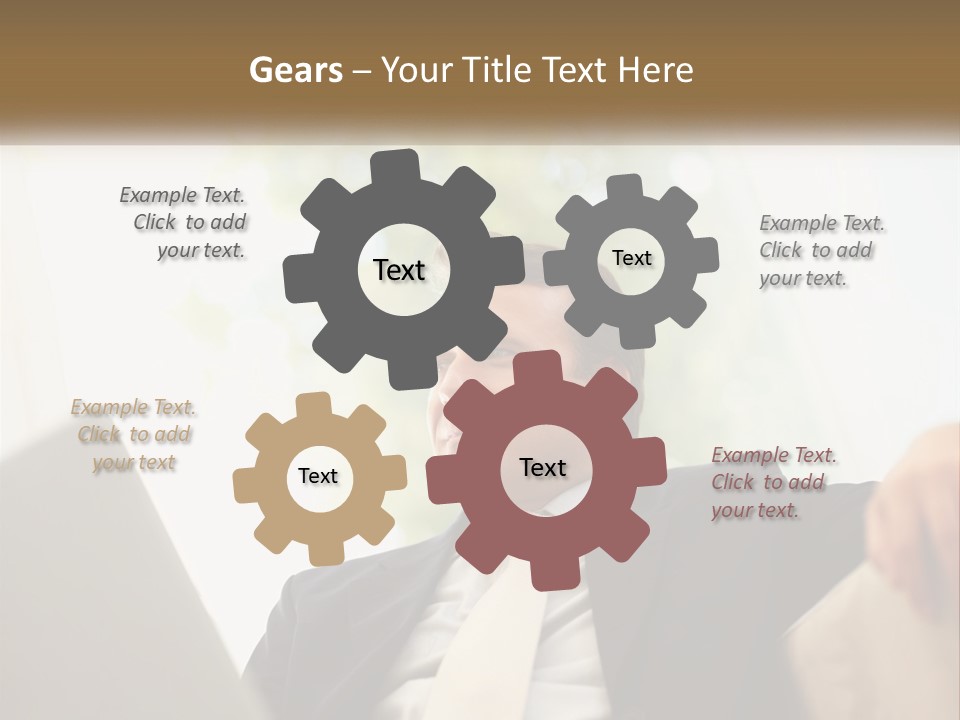 A Man In A Suit Sitting In Front Of A Laptop PowerPoint Template