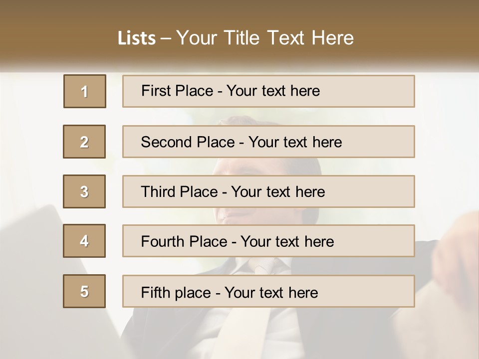 A Man In A Suit Sitting In Front Of A Laptop PowerPoint Template