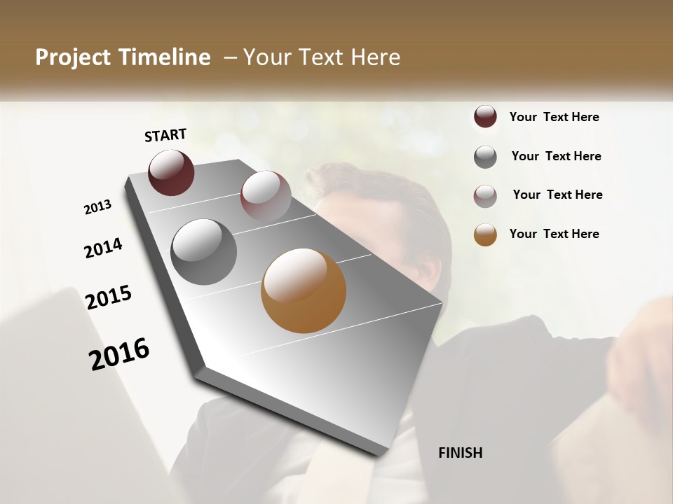 A Man In A Suit Sitting In Front Of A Laptop PowerPoint Template