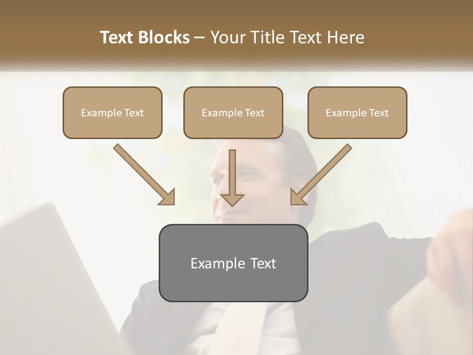 A Man In A Suit Sitting In Front Of A Laptop PowerPoint Template