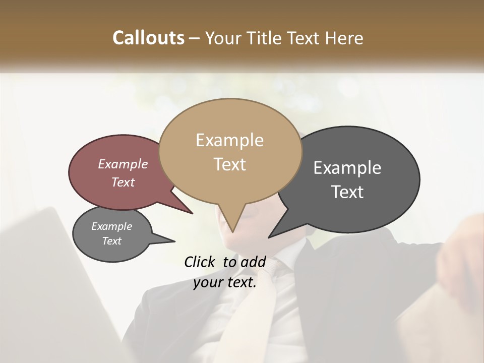 A Man In A Suit Sitting In Front Of A Laptop PowerPoint Template