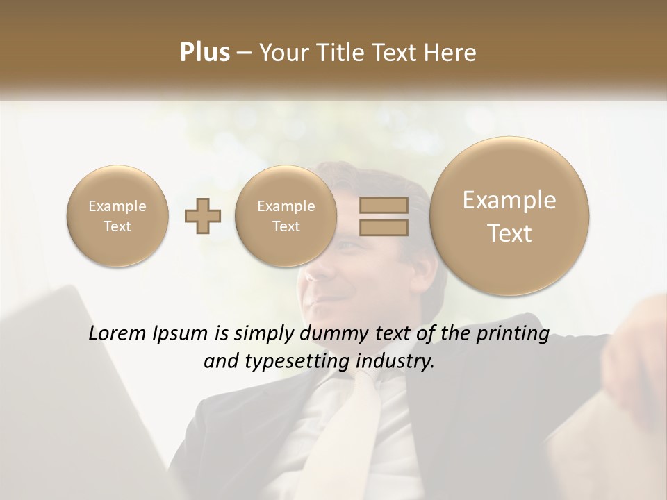 A Man In A Suit Sitting In Front Of A Laptop PowerPoint Template