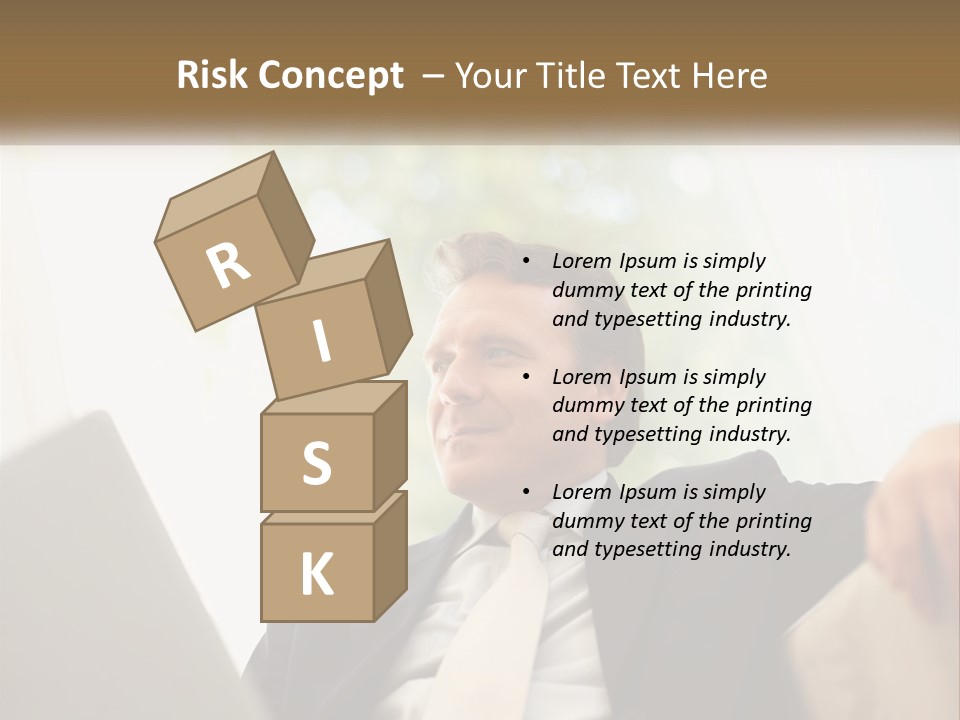 A Man In A Suit Sitting In Front Of A Laptop PowerPoint Template