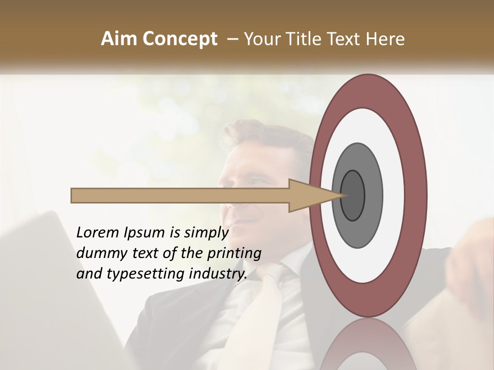 A Man In A Suit Sitting In Front Of A Laptop PowerPoint Template