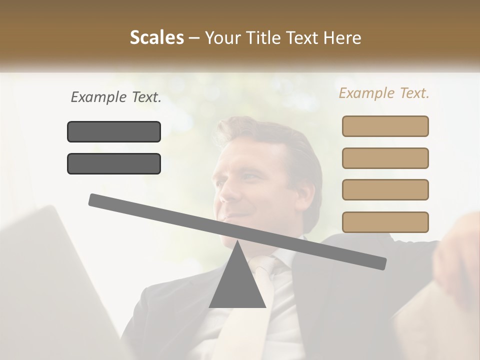 A Man In A Suit Sitting In Front Of A Laptop PowerPoint Template
