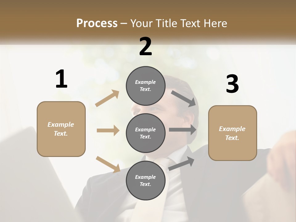 A Man In A Suit Sitting In Front Of A Laptop PowerPoint Template