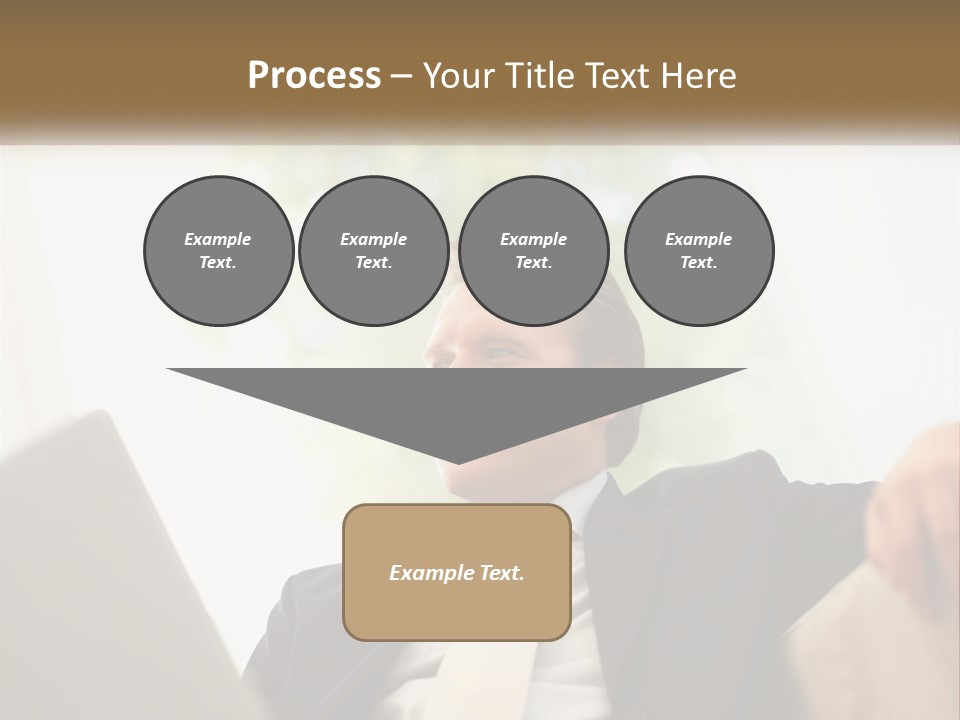 A Man In A Suit Sitting In Front Of A Laptop PowerPoint Template