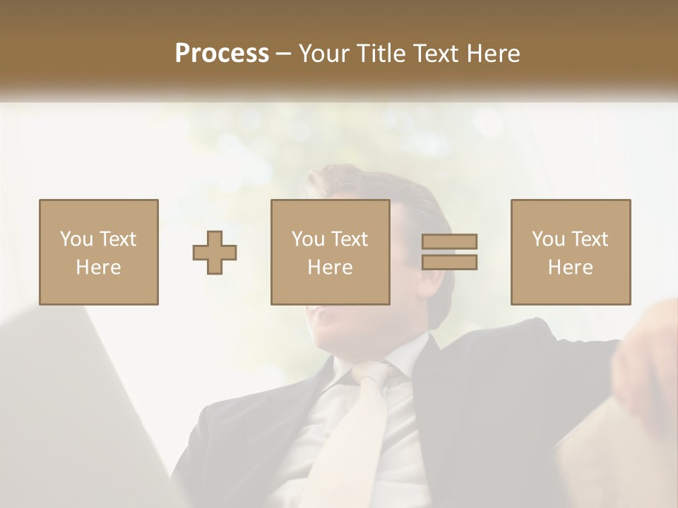 A Man In A Suit Sitting In Front Of A Laptop PowerPoint Template