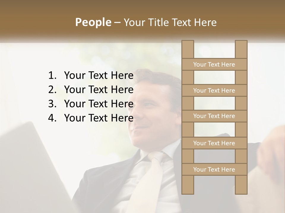 A Man In A Suit Sitting In Front Of A Laptop PowerPoint Template