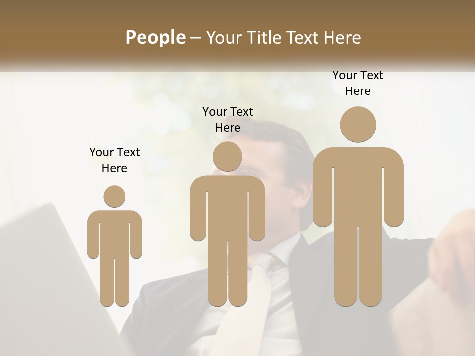 A Man In A Suit Sitting In Front Of A Laptop PowerPoint Template