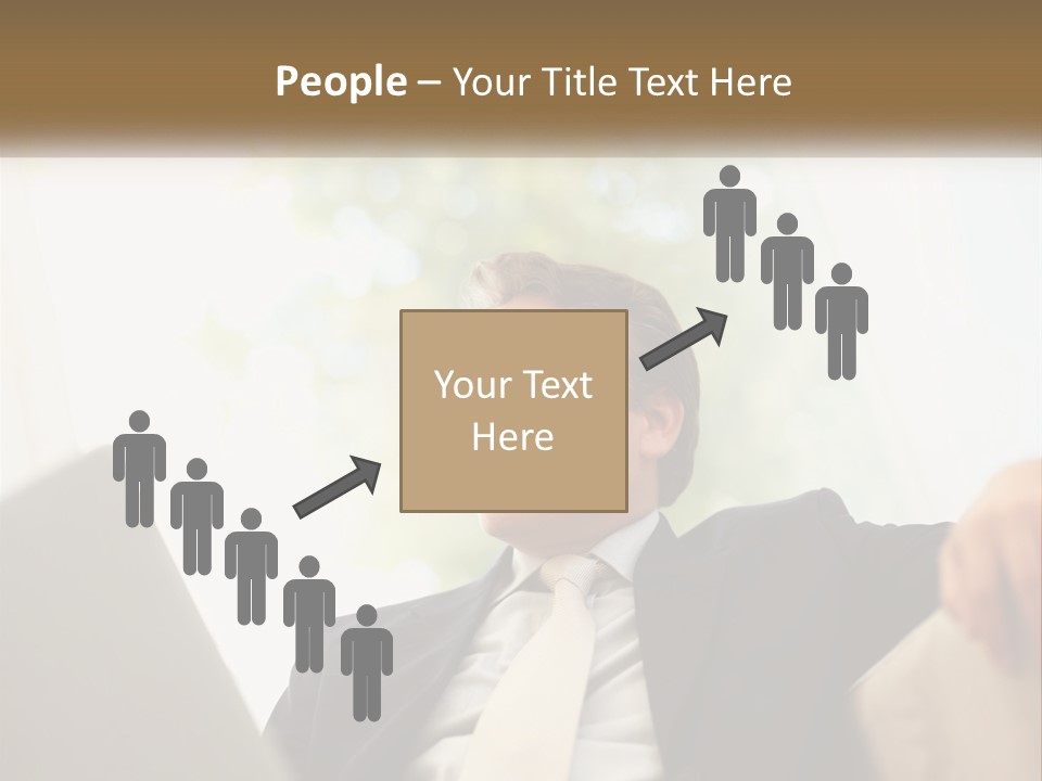 A Man In A Suit Sitting In Front Of A Laptop PowerPoint Template