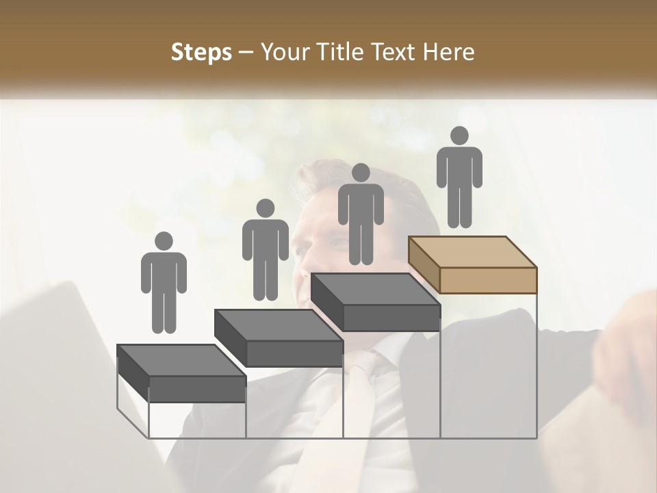 A Man In A Suit Sitting In Front Of A Laptop PowerPoint Template