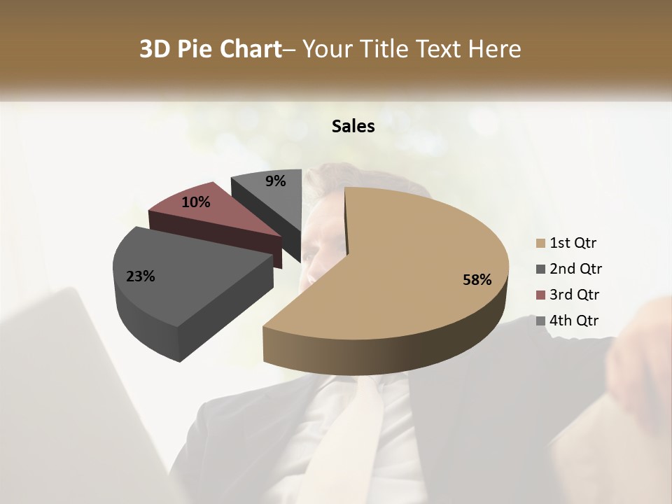 A Man In A Suit Sitting In Front Of A Laptop PowerPoint Template