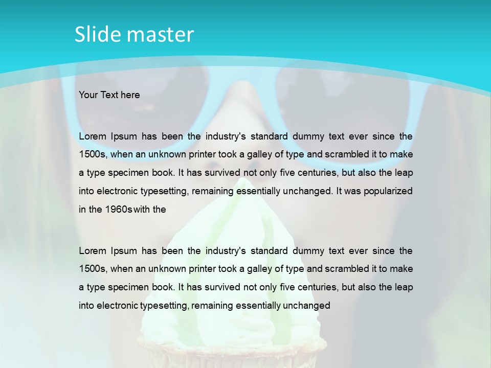 A Woman In Sunglasses Eating An Ice Cream Cone PowerPoint Template