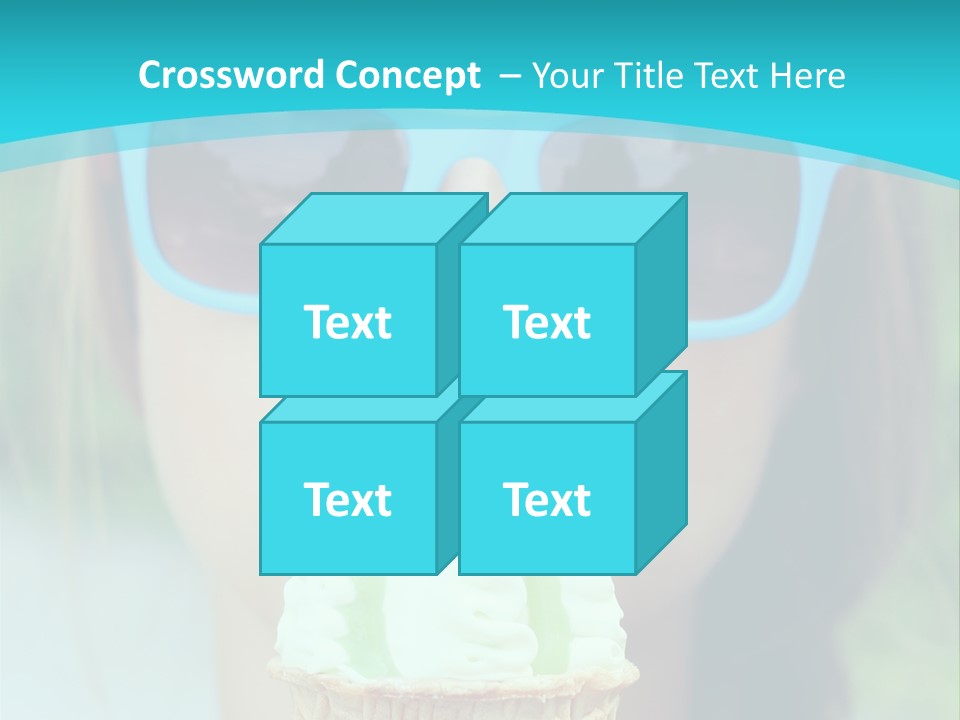 A Woman In Sunglasses Eating An Ice Cream Cone PowerPoint Template