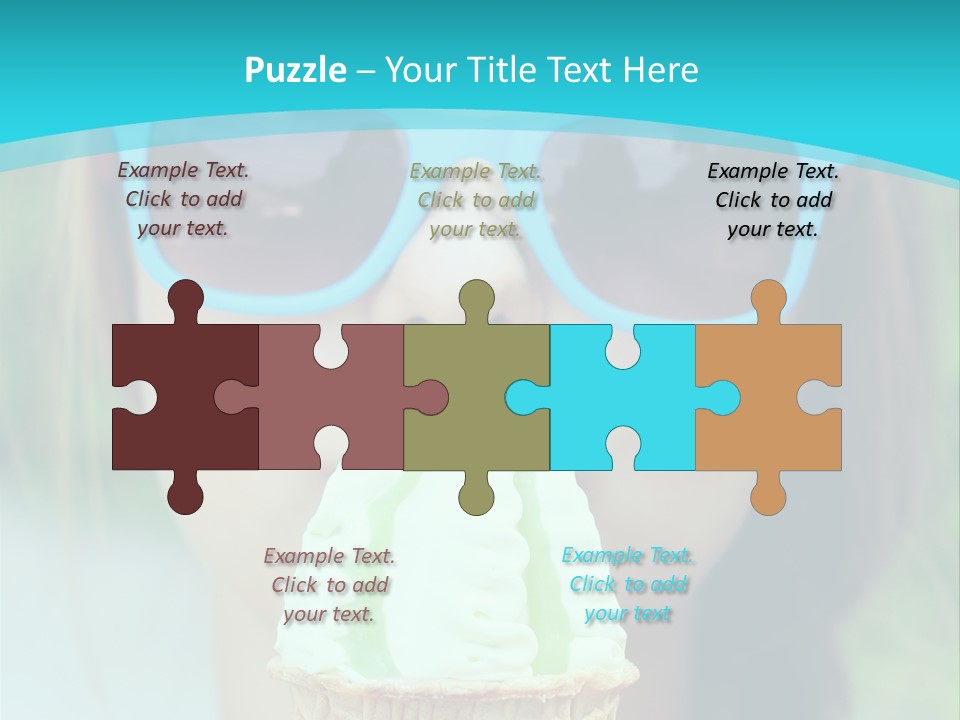 A Woman In Sunglasses Eating An Ice Cream Cone PowerPoint Template