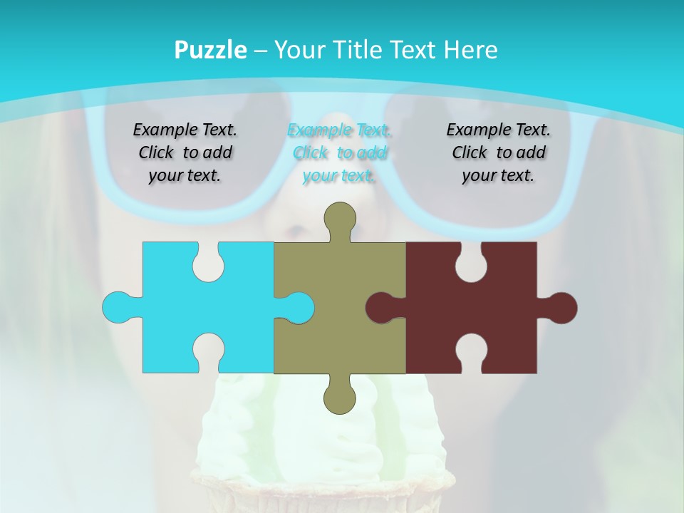 A Woman In Sunglasses Eating An Ice Cream Cone PowerPoint Template