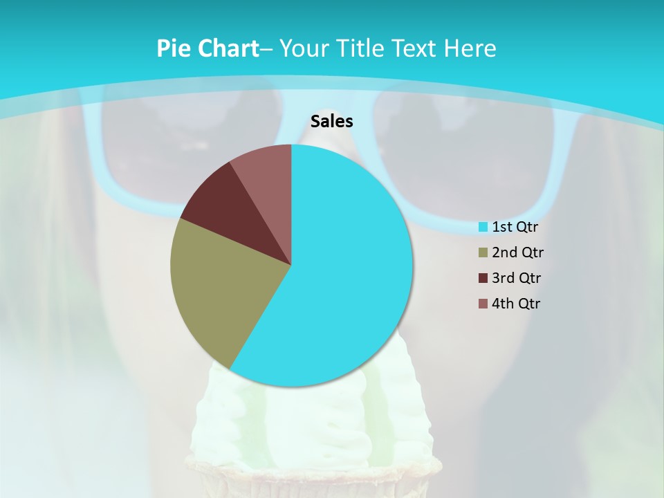 A Woman In Sunglasses Eating An Ice Cream Cone PowerPoint Template