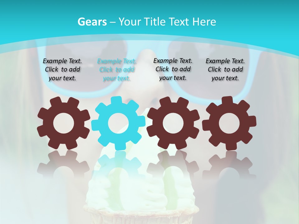 A Woman In Sunglasses Eating An Ice Cream Cone PowerPoint Template