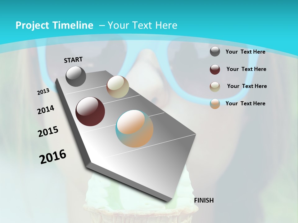 A Woman In Sunglasses Eating An Ice Cream Cone PowerPoint Template