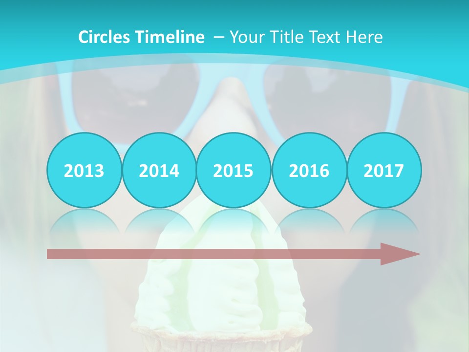 A Woman In Sunglasses Eating An Ice Cream Cone PowerPoint Template