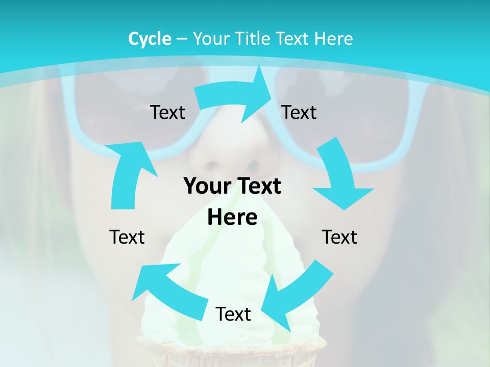 A Woman In Sunglasses Eating An Ice Cream Cone PowerPoint Template