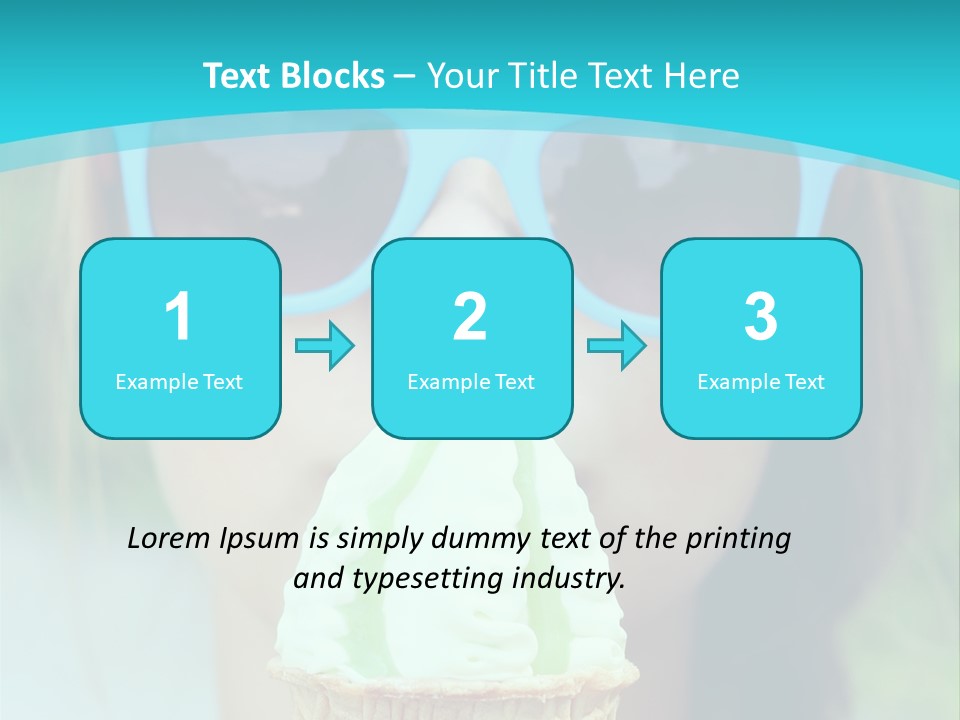 A Woman In Sunglasses Eating An Ice Cream Cone PowerPoint Template