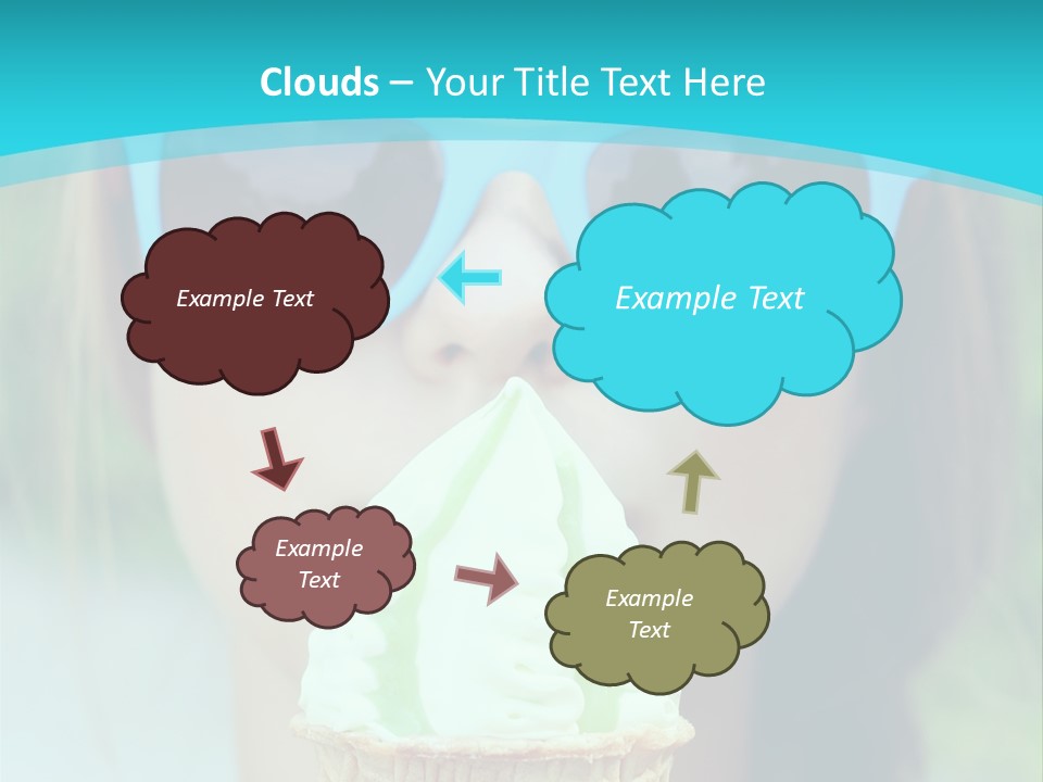 A Woman In Sunglasses Eating An Ice Cream Cone PowerPoint Template