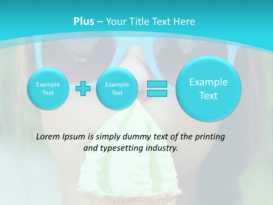 A Woman In Sunglasses Eating An Ice Cream Cone PowerPoint Template