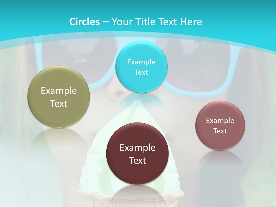 A Woman In Sunglasses Eating An Ice Cream Cone PowerPoint Template