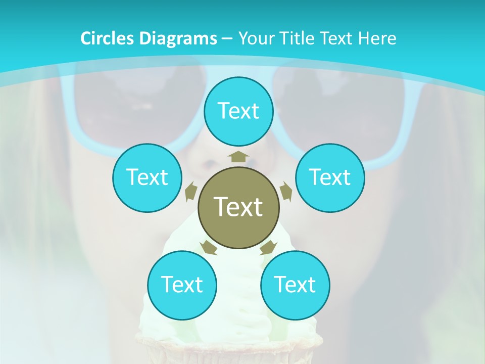 A Woman In Sunglasses Eating An Ice Cream Cone PowerPoint Template