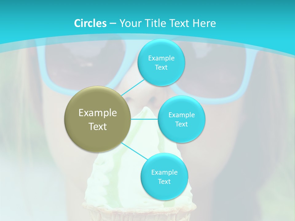 A Woman In Sunglasses Eating An Ice Cream Cone PowerPoint Template