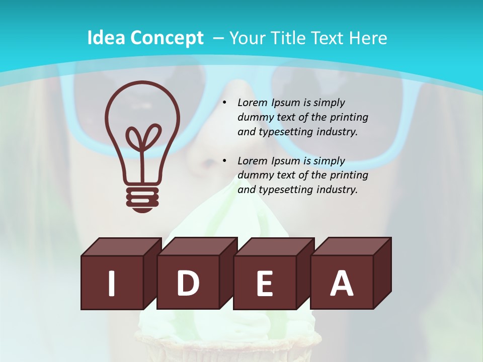 A Woman In Sunglasses Eating An Ice Cream Cone PowerPoint Template