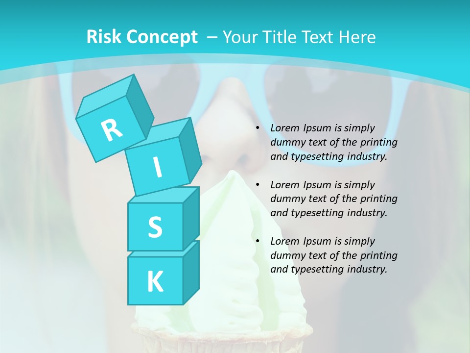 A Woman In Sunglasses Eating An Ice Cream Cone PowerPoint Template