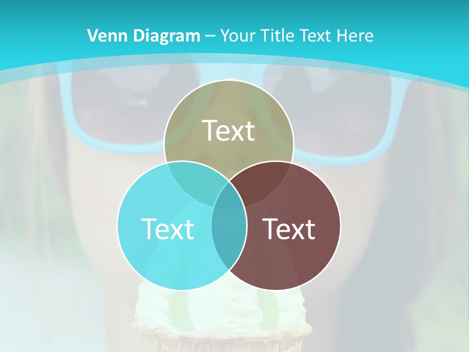 A Woman In Sunglasses Eating An Ice Cream Cone PowerPoint Template