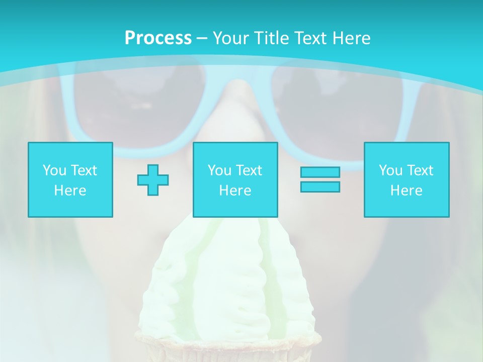 A Woman In Sunglasses Eating An Ice Cream Cone PowerPoint Template