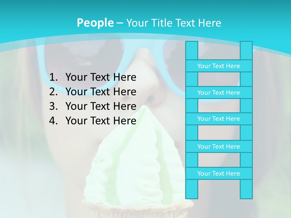 A Woman In Sunglasses Eating An Ice Cream Cone PowerPoint Template