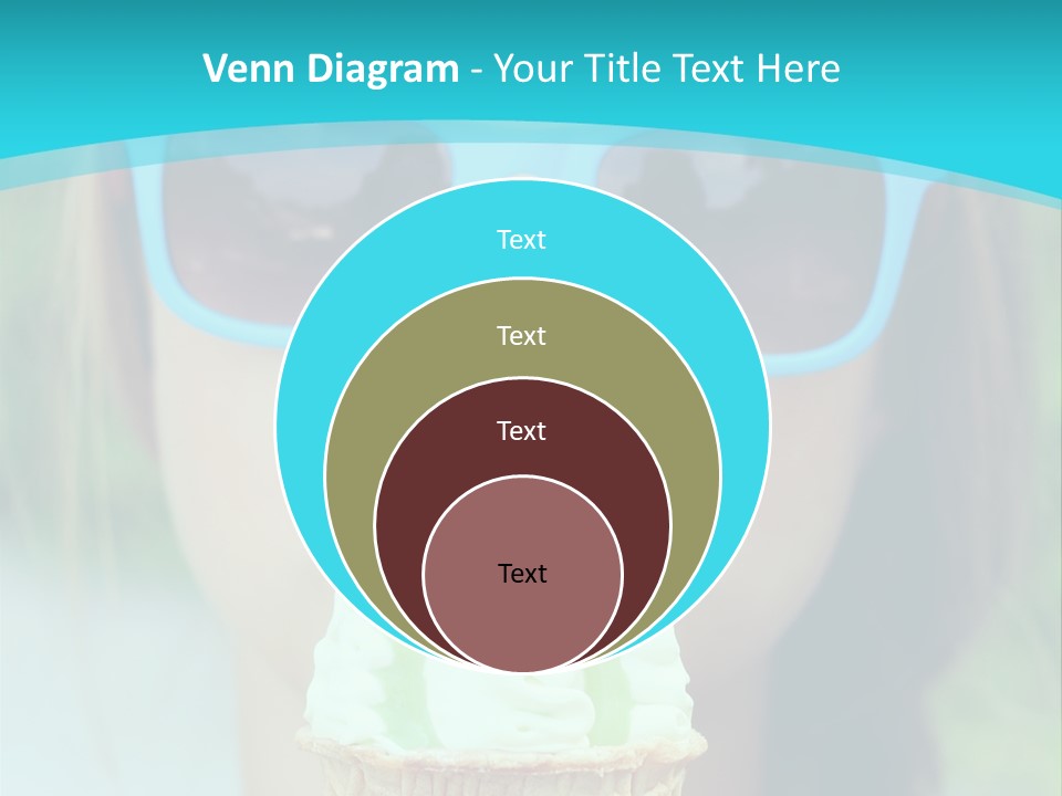 A Woman In Sunglasses Eating An Ice Cream Cone PowerPoint Template