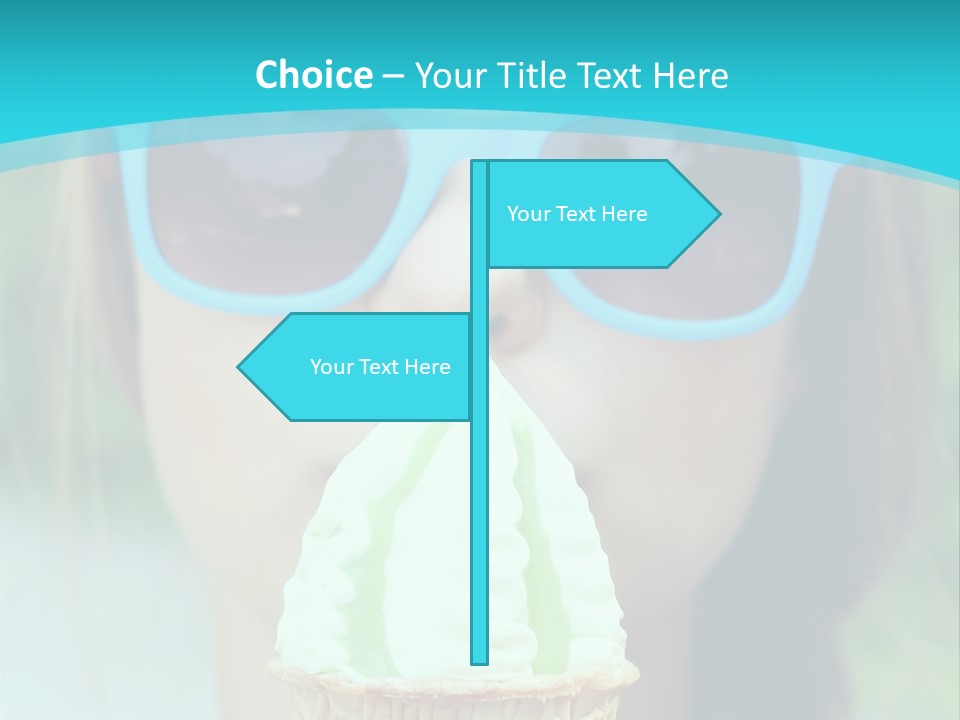 A Woman In Sunglasses Eating An Ice Cream Cone PowerPoint Template