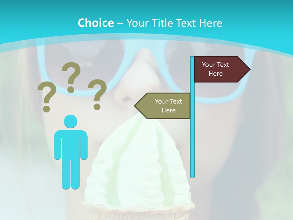 A Woman In Sunglasses Eating An Ice Cream Cone PowerPoint Template