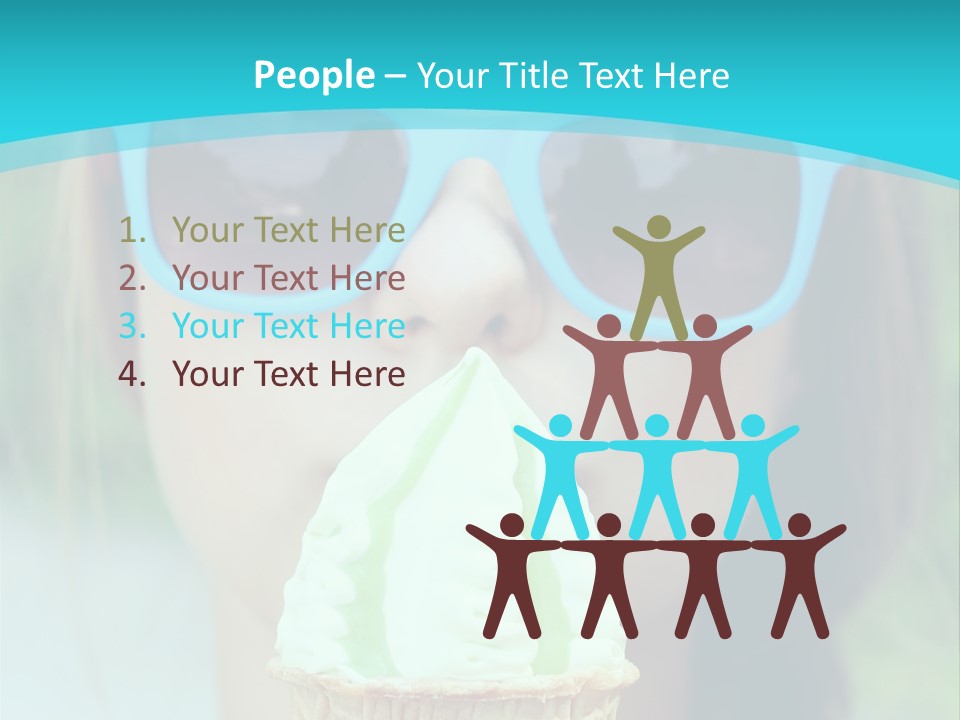 A Woman In Sunglasses Eating An Ice Cream Cone PowerPoint Template